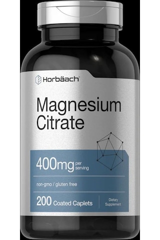 Magnesium Citrate 400mg 200 Caplets Vegetarian, Non-gmo, And Gluten Free Supplement