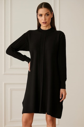 Onno Style Women Triko Tunik Kazak Siyah