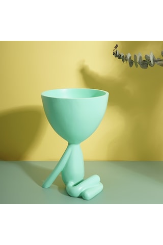 Suntek Magideal Seramik Bitki Saksı Ekici İnsansı Çiçek Etli Yeşil