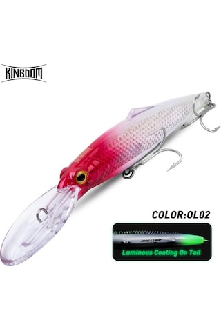 Krallık Kingpro Om145/160 Yüzen Minnow Deniz Balıkçılık Cazibesi Trolling İçin Uzak Döküm Balıkçılık Jerkbaits İçin Yapay Wobblers