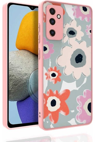 Samsung Uyumlu Galaxy M23 Kılıf Desenli Kamera Korumalı Parlak Zore Nora Kapak NO5