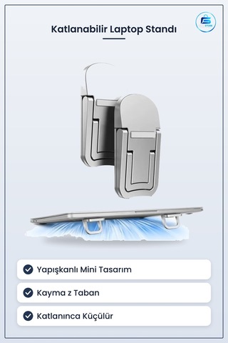 Katlanabilir Laptop Standı Yapışkanlı Mini Notebook Yükseltici Ka