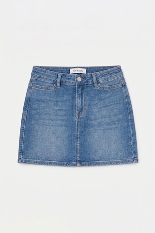 Kadın Mavi 2s6-4 Straight Mini Esnek Kumaş Denim Etek