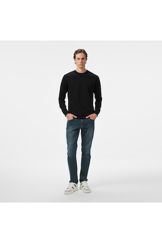 Nautica Erkek Siyah Classic Fit Sweatshirt Düz K57090t Siyah