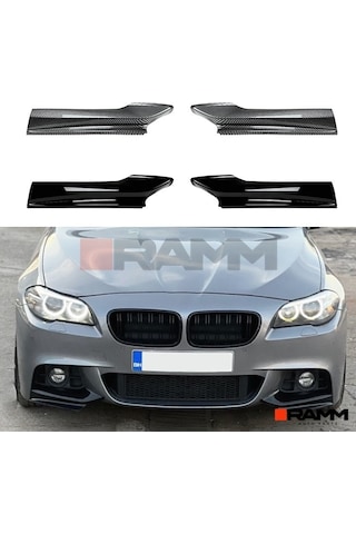 Bmw F10 F11 M Sport Ön Tampon Flap Seti - Parlak Siyah
