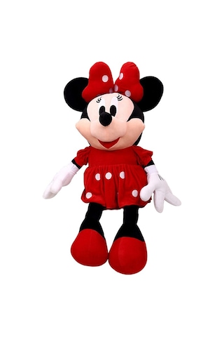 Disney'İn En Renkli Sevimli Kahramanı Peluş Minnie Mouse - 70 Cm Kırmızı