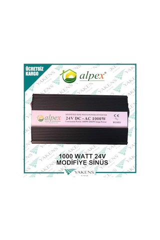1000 Watt 24 Volt Modifiye Sinüs İnverter Alpex