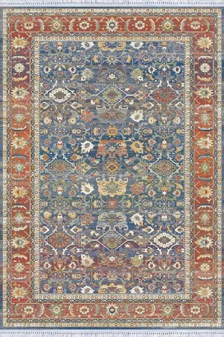 Çok Renkli Çerçeveli Dokuma Pamuk Taban Kaymaz Kilim Klm215n11