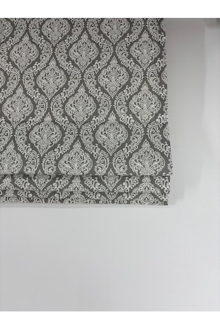Damask Katlamalı Perde Gri