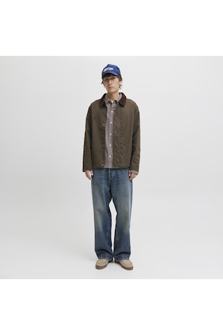 Jack & Jones Erkek Gömlek Yaka Uzun Kollu Ceket - Wolf - 12299081 Canteen