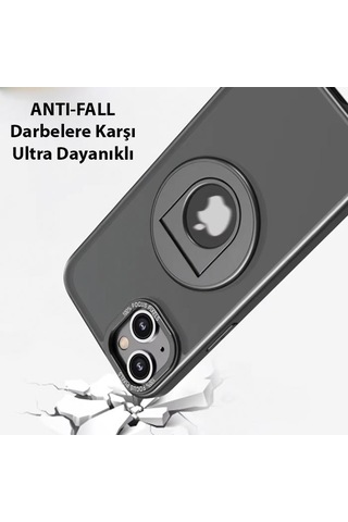 Zhltools Apple Uyumlu iPhone 14 Plus İçin Magsafe Yüzük Standlı Manyetik Silikon Kılıf