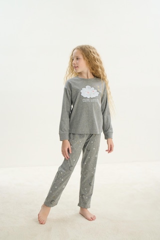 Sevim Kız Çocuk Uzun Kol Gri Melanj Pijama Takım C6t9n6o8 001