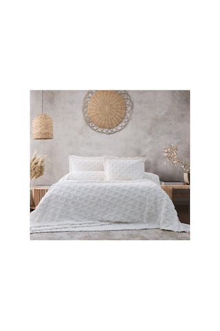 Siena Çift Kişilik Yatak Örtüsü Ekru 250x260cm 2 Yastık Kılıfı Çok Renkli