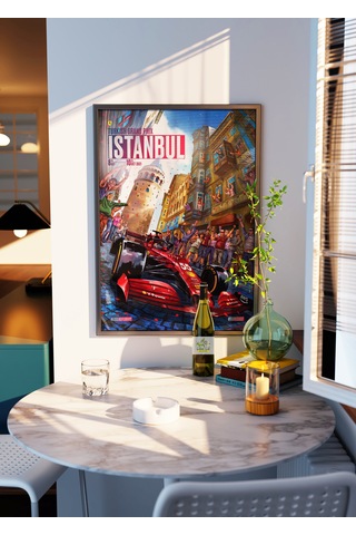 Max Verstappen F1 Poster Tablo Siyah Çerçeveli