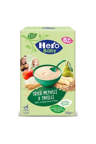 Hero Baby Sütlü Meyveli 8 Tahıllı 6+ Ay Kaşık Maması 200 G