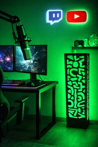 Dekoratif Lamba / Aplik - Rgb Led 4 Panelli Modern Tasarım, Kumandalı Ortam Aydınlatması 55 Cm Çok Renkli Diğer