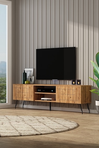 Beran Tv Ünitesi 180 Cm Raflı Düşer Kapaklı Alt Modül Atlantik Çam Atlantik Çam