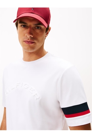 Tommy Hilfiger Erkek Insert T-shirt Beyaz