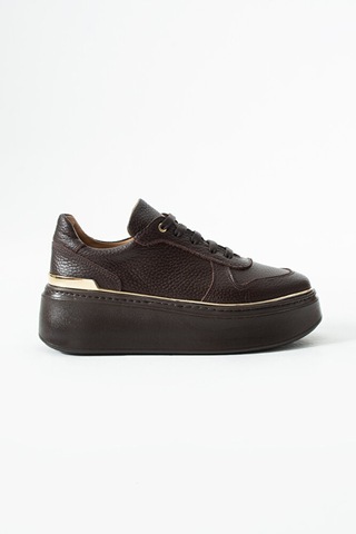 Dericia Shoes Nica Hakiki Deri Kadın Günlük Rahat Sneaker Ayakkabı Kahverengi