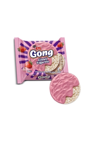 Gong Çilekli Yoğurtlu Kaplamalı Pirinç Patlağı 30 G X 24 Adet