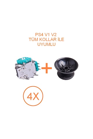 4 Adet Ps4 Analog Motoru + Topuz Başlık Set