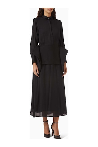 Eegen Studio Ophelia Kemerli Elbise - Crinkle Chiffon Crepe İle Şık Ve Rahat Seçenekler Siyah