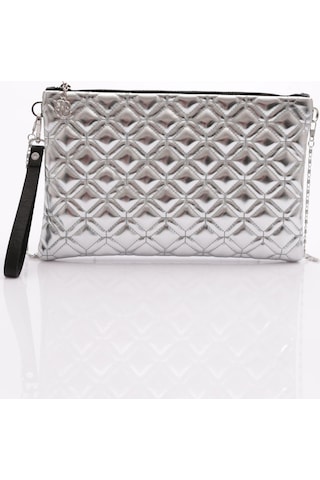 Dgn 4004 Kadin Baklava Dilimi Desenli Portföy Çanta 4004-2337-R13929 Gümüş