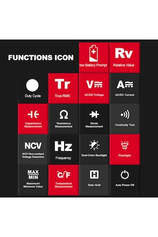 Springsun Km-dm01c Akıllı Multimetre: Otomatik Aralık, 6000 Sayım, Ncv, Taşınabilir, Arka Işık & Ac/dc Ölçüm