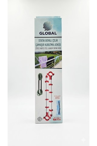 Balkon Küpeşte Çamaşır Kurutma Askısı 55 Cm - Statik Boyalı Çelik Boru + Çamaşır İpi Ve Mandal Hediyeli Çok Renkli