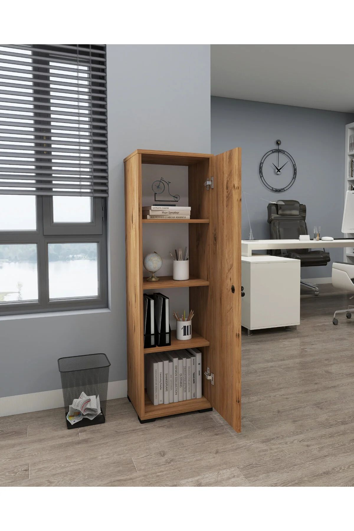 Kilitli Çok Amaçlı Dolap Ofis Mutfak Banyo İçin Kilitli Dolap Çam