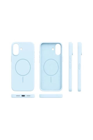 iPhone Uyumlu 16 Aura Akıllı Magsafe Animasyonlu Silikon Kılıf Açık Mavi