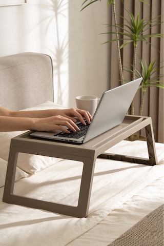 Katlanabilir Yatak Üstü Keyif Sehpası Laptop & Kahvaltı Sehpası 56 36 Cm Toprak