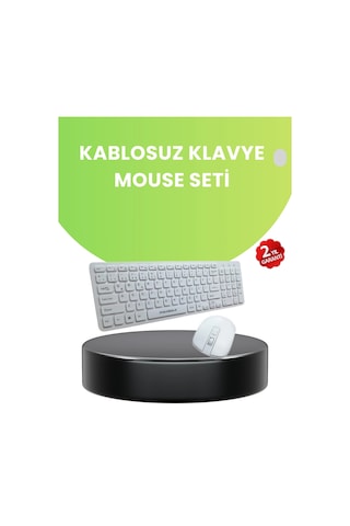 Ergonomik Kablosuz Klavye Mouse Takımı - Tam Boy, Sessiz Güvenilir