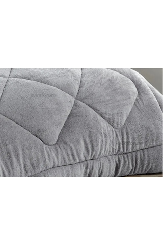 Çift Kişilik Çift Taraflı 195x215 Lüx Welsoft Yorgan Gri.