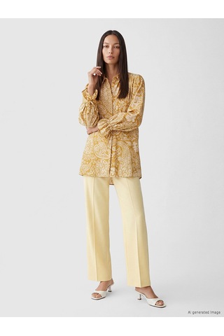 Lcw Everyday Bej Desenli Oversize Kadın Gömlek Tunik