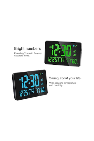 Singree Tuya Wifi Akıllı Sıcaklık Nem Saati - Geniş Açılı Led Ekran, Uzaktan Takip, Alarm Özellikli