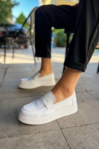Roof Atelier Erkek Beyaz Loafer Ayakkabı - 421 - Cbt Bandera Beyaz