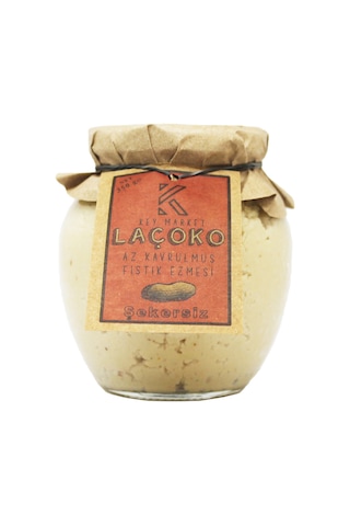 Laçoko Şekersiz Katkısız Glutensiz Vegan Doğal Az Kavrulmuş Çiğ Fıstık Ezmesi 350 G