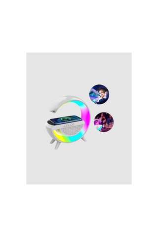 Kullanışlı Bluetooth 5.0 Hoparlör Kablosuz Şarj, Rgb Gece Lambası Ve Fm Radyo