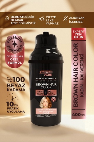 Softto Plus Expert Women Brown Hair Color Kahverengi Geliştirilmiş Formül Doğal Görünüm 400 Ml