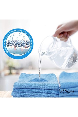 Çok Amaçlı Mikrofiber Temizlik Bezi Mavi 40x40 Cm -10 Adet Şeffaf