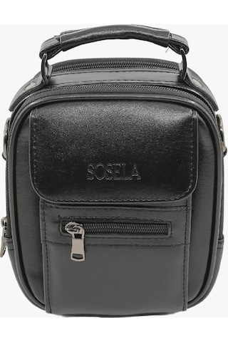 Sosela 45-3018 Siyah Küçük Boy Erkek El Çantası - Sıyah Siyah