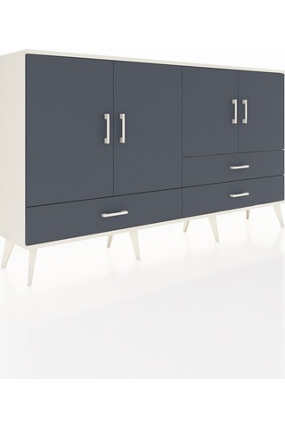 Arges Konsol 5 Raflı 3 Çekmeceli 4 Kapaklı 176x30x99 Aytaşı-antra Aytaşı-antrasit