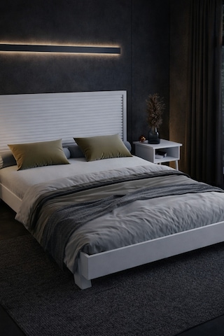Alaz Model Yatay Başlıklı Ahşap Karyola