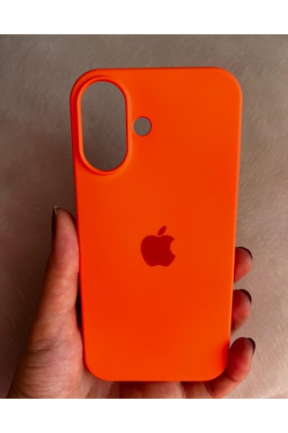 İphone Uyumlu 16 Logolu İçi Kadife Silikon Lansman Kılıf