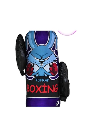 Çocuk Boks Torbası Eldiven Hediyeli Çocuklara Eğlenceli Evde Boks Unisex Kız-erkek Lacivert