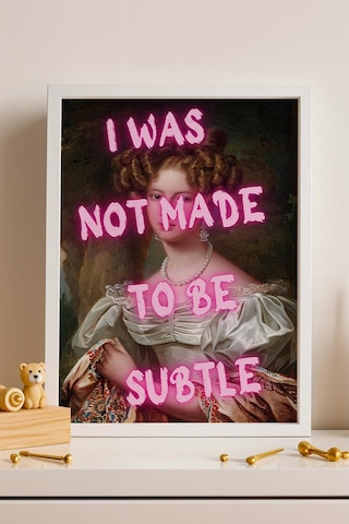 I Was Not Made To Be Subtle Çerçeveli Tablo Kadınlar İçin Ofis Ve Ev Dekoru Klasik Kadın Portresi Altered Art