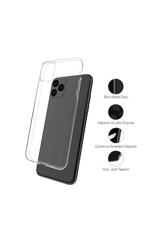 iPhone Uyumlu X 1mm Silikon Şeffaf Kılıf