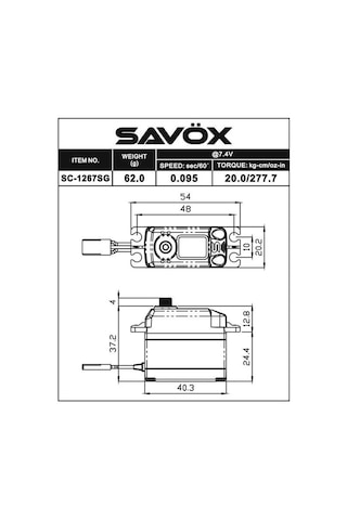 Savox Sc-1267sg-be Black Edition Digital Servo With Soft Start Coreless Motor High Voltage Çelik Dişli