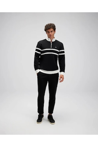 Ellesse Yarım Fermuarlı Erkek Sweatshirt Em619 Siyah